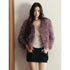 1P_STUDIO_Purple_V-neck_Short_Straight_Solid_Curly_Women&