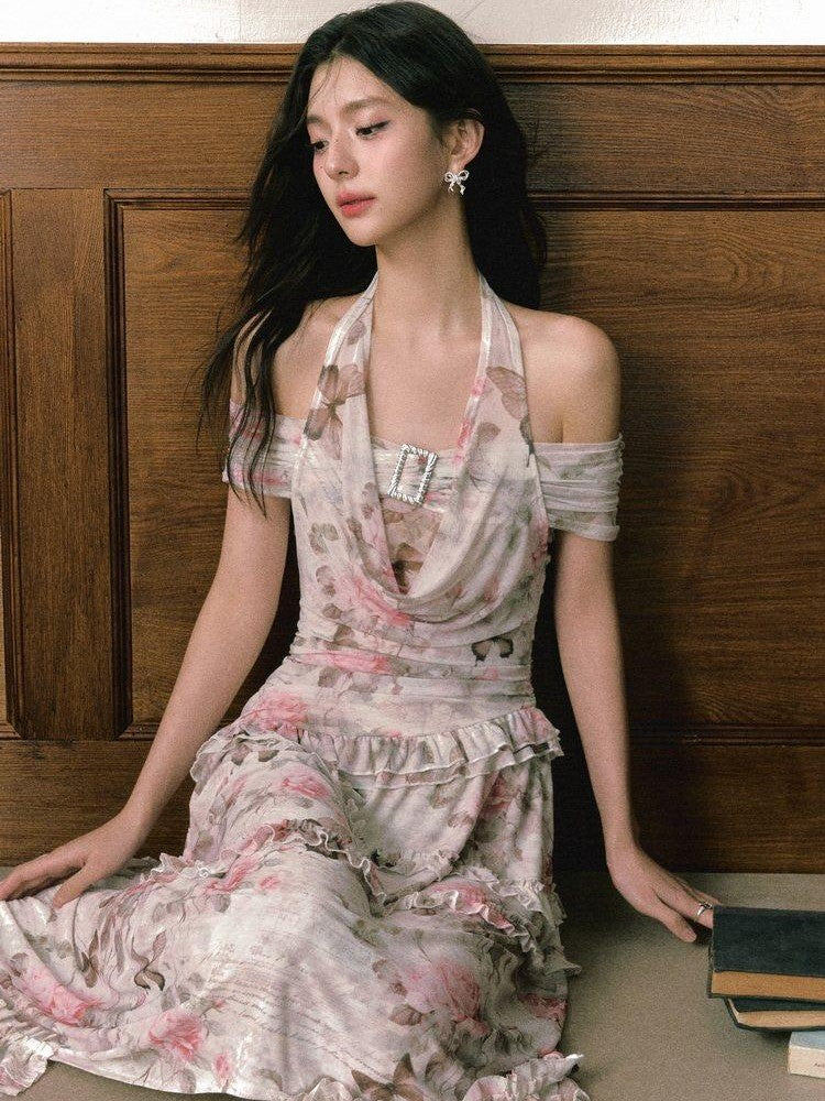 1P STUDIO Rose Butterfly Printed Asymmetrical Women&