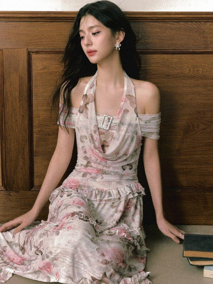 1P STUDIO Rose Butterfly Printed Asymmetrical Women&