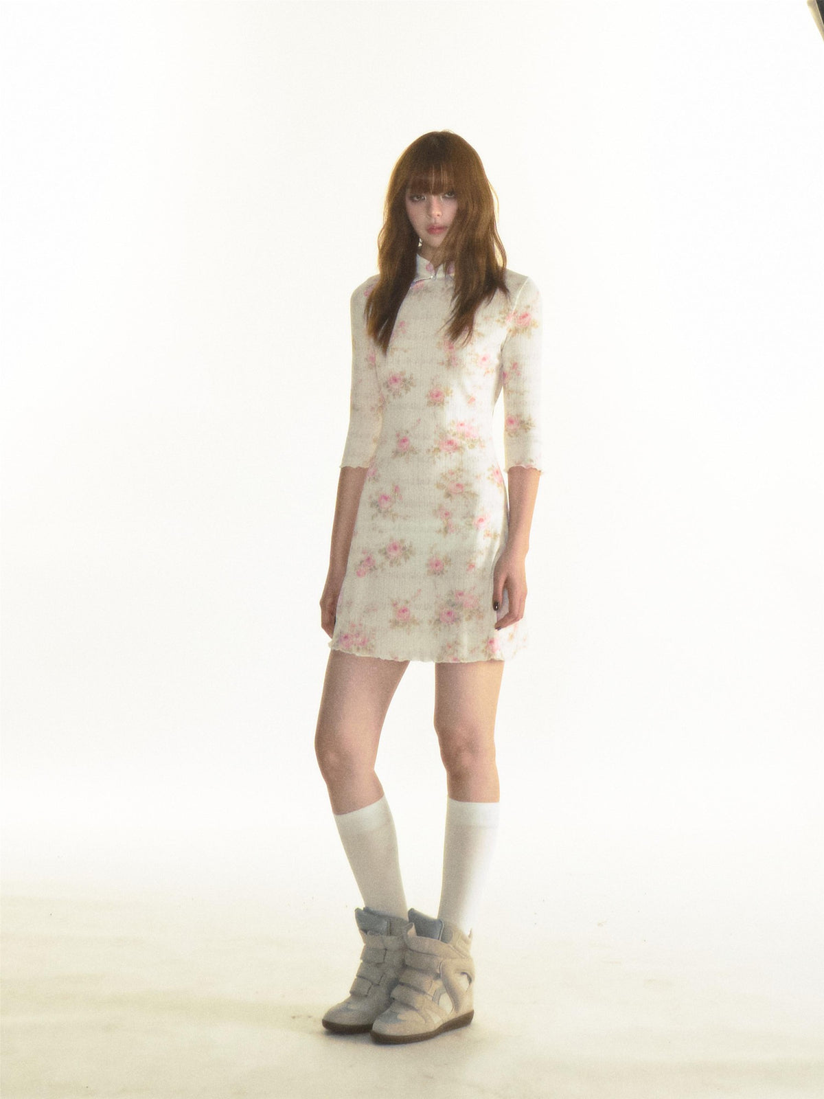 1P STUDIO Rose Floral Knit Slim Waist Women&