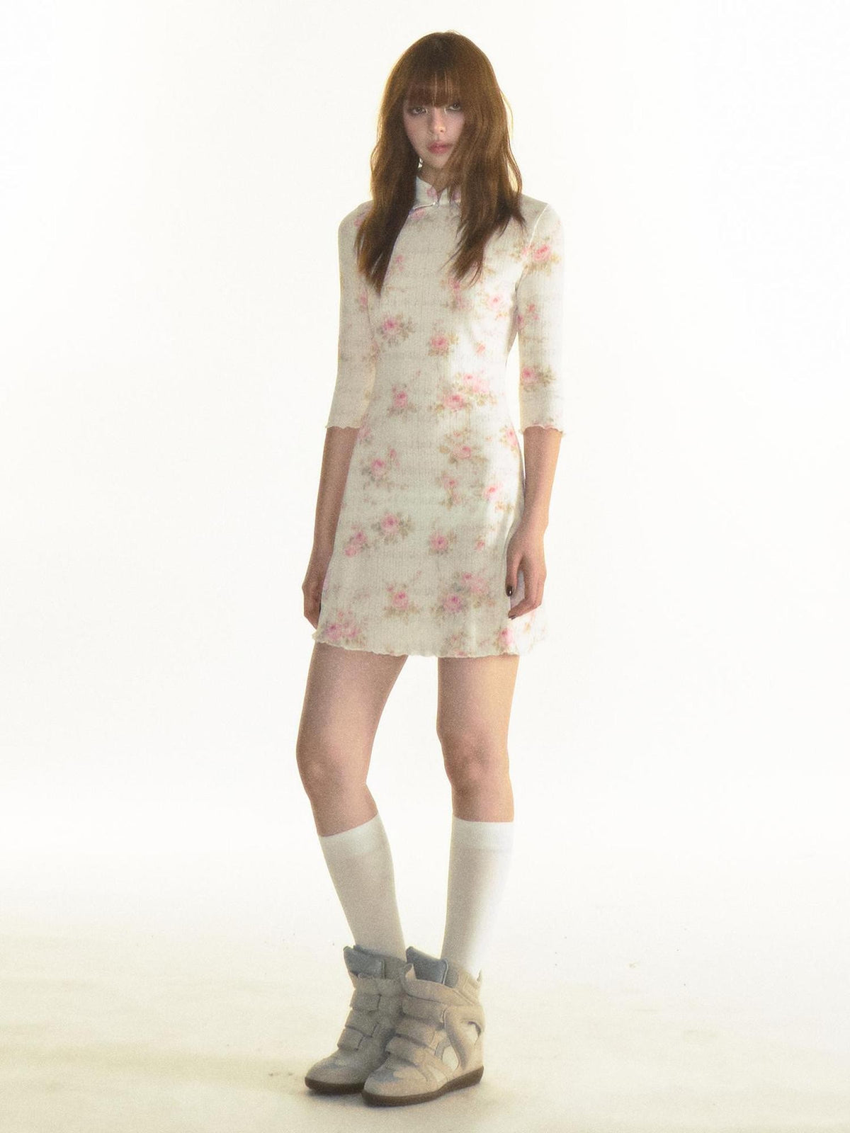 1P STUDIO Rose Floral Knit Slim Waist Women&