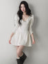 1P_STUDIO_Satin_Bow_U_Neck_Bubble_Sleeve_Women&