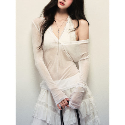 1P_STUDIO_Sheer_V-neck_Slim_Knit_Halter_Layer_Women&