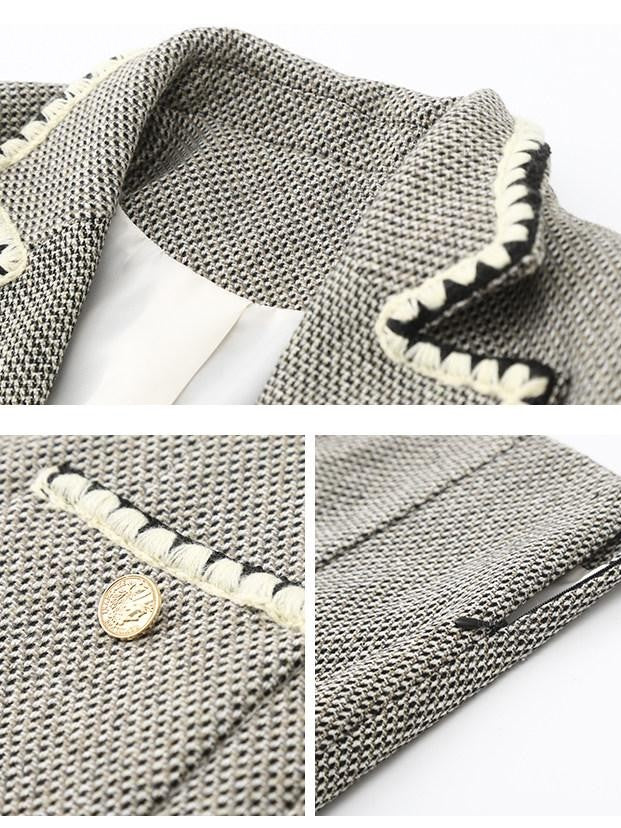1P STUDIO Shell Embroidered Tweed Three Piece Women&