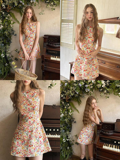 1P STUDIO Small Floral Colorblock Slim Fit Women&