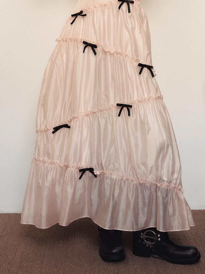 1P STUDIO Soft Pink Spliced Bow Halter Cinched Waist Women&