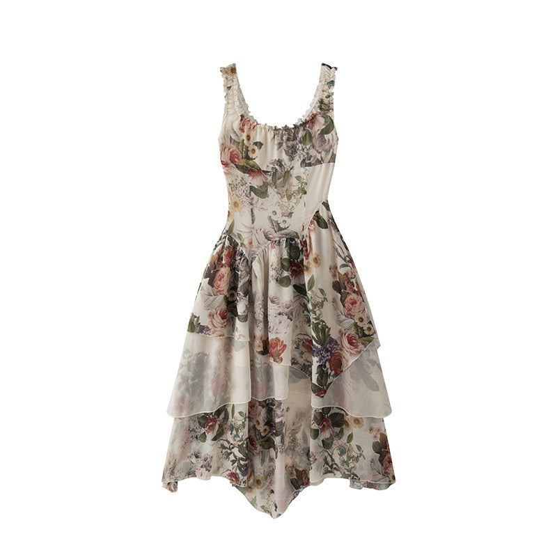 1P_STUDIO_Square_Neck_Floral_Spliced_Asymmetric_Cinched_Waist_Women&