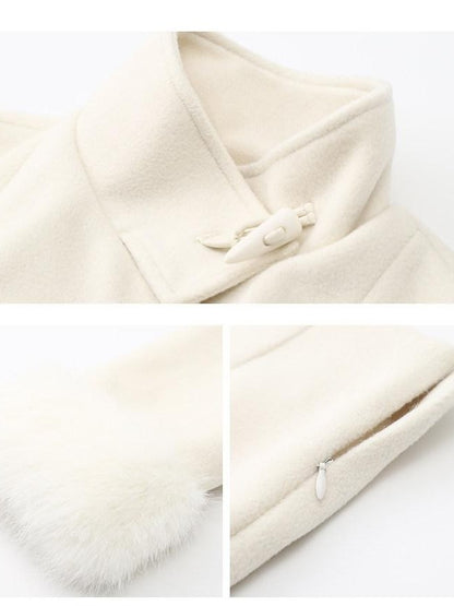 Stand Collar Fuzzy Sleeve Women&