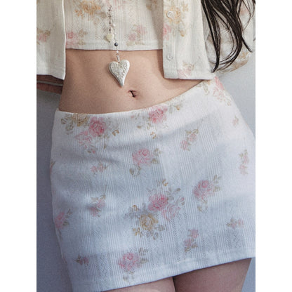 1P_STUDIO_Vintage_Rose_Floral_Knit_Cardigan_Low_Waist_Bodycon_Women&