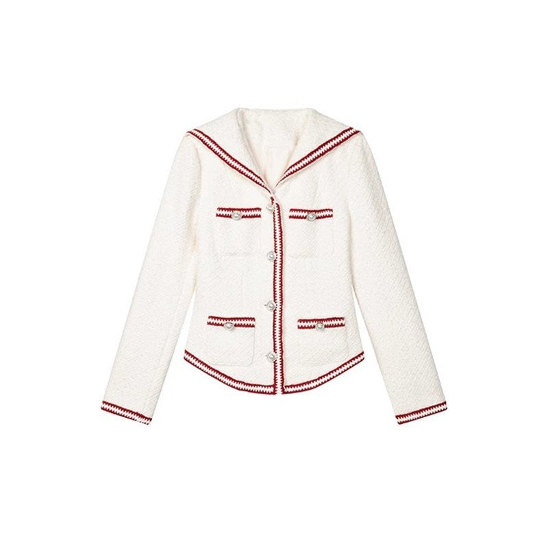 1P_STUDIO_White_Colorblock_Boucle_Fitted_Waist_Women&