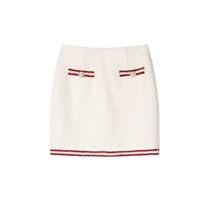1P_STUDIO_White_Colorblock_Boucle_Fitted_Waist_Women&
