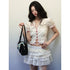 1P_STUDIO_White_Embroidered_Bow_Lace_V-neck_Short_Sleeve_Fitted_Women&