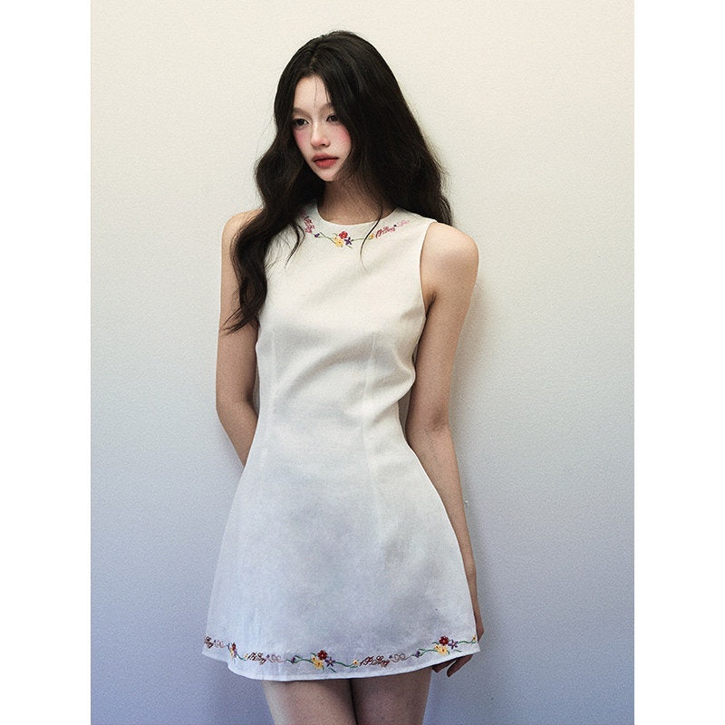 1P_STUDIO_White_Embroidered_Shoulder_Cutout_Cinched_Waist_Women&