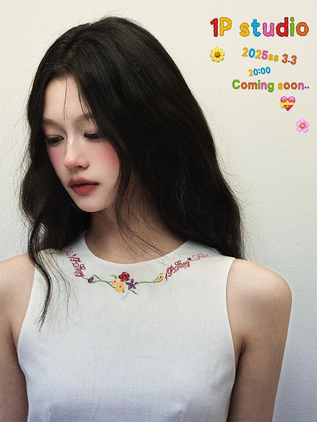 1P STUDIO White Embroidered Shoulder Cutout Cinched Waist Women&