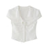 1P_STUDIO_White_V-neck_Tie_Ruched_Button_Short_Sleeve_Women&