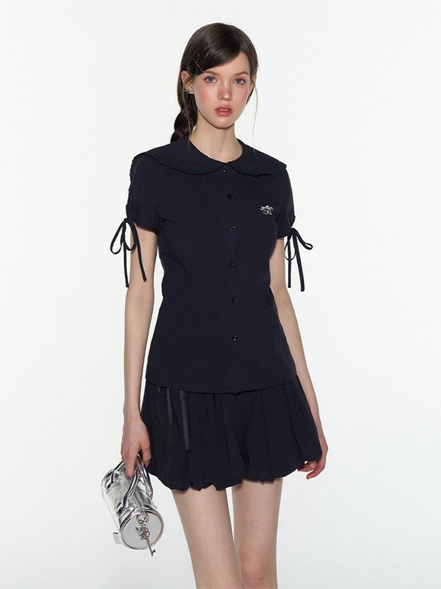 NAPSNAPS Navy Lace Sailor Collar Tie Academy Women&