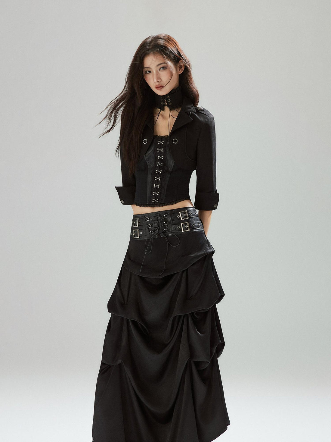 Low pixel Zipper Slim Fit Cotton Streetwear Black Short No Padding Tube Tops
