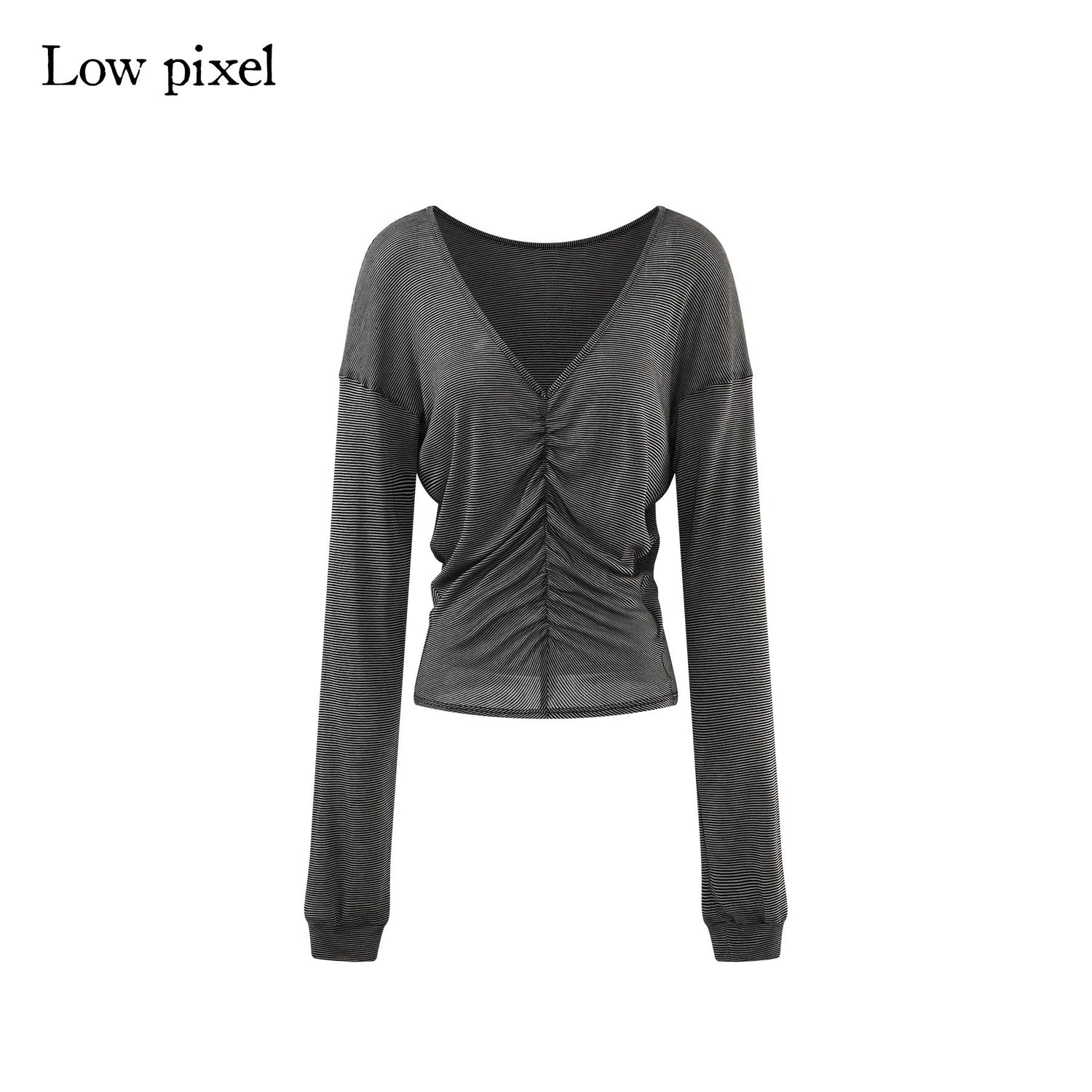 Low_pixel_Lyocell_Blend_Goth_Fitted_V-neck_Striped_Women_Long_Sleeve_Crop_Tops_MISSTT