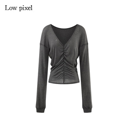 Low_pixel_Lyocell_Blend_Goth_Fitted_V-neck_Striped_Women_Long_Sleeve_Crop_Tops_MISSTT