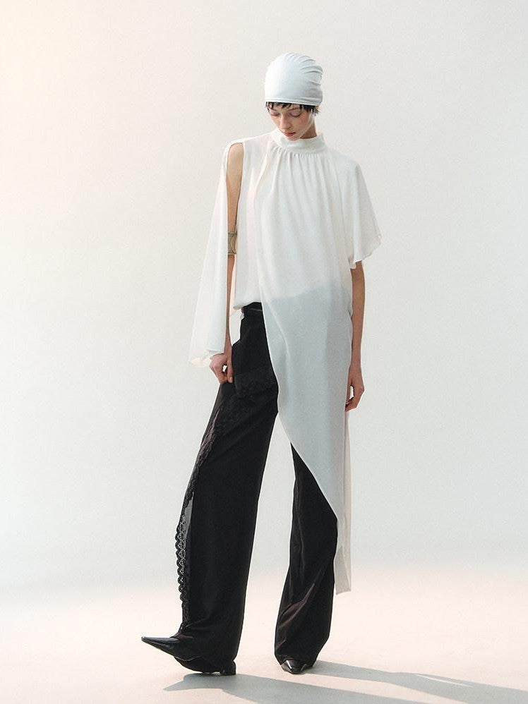 AnnoMundi Night Shadow Airy Draped Asymmetrical Layered Sheer Women&