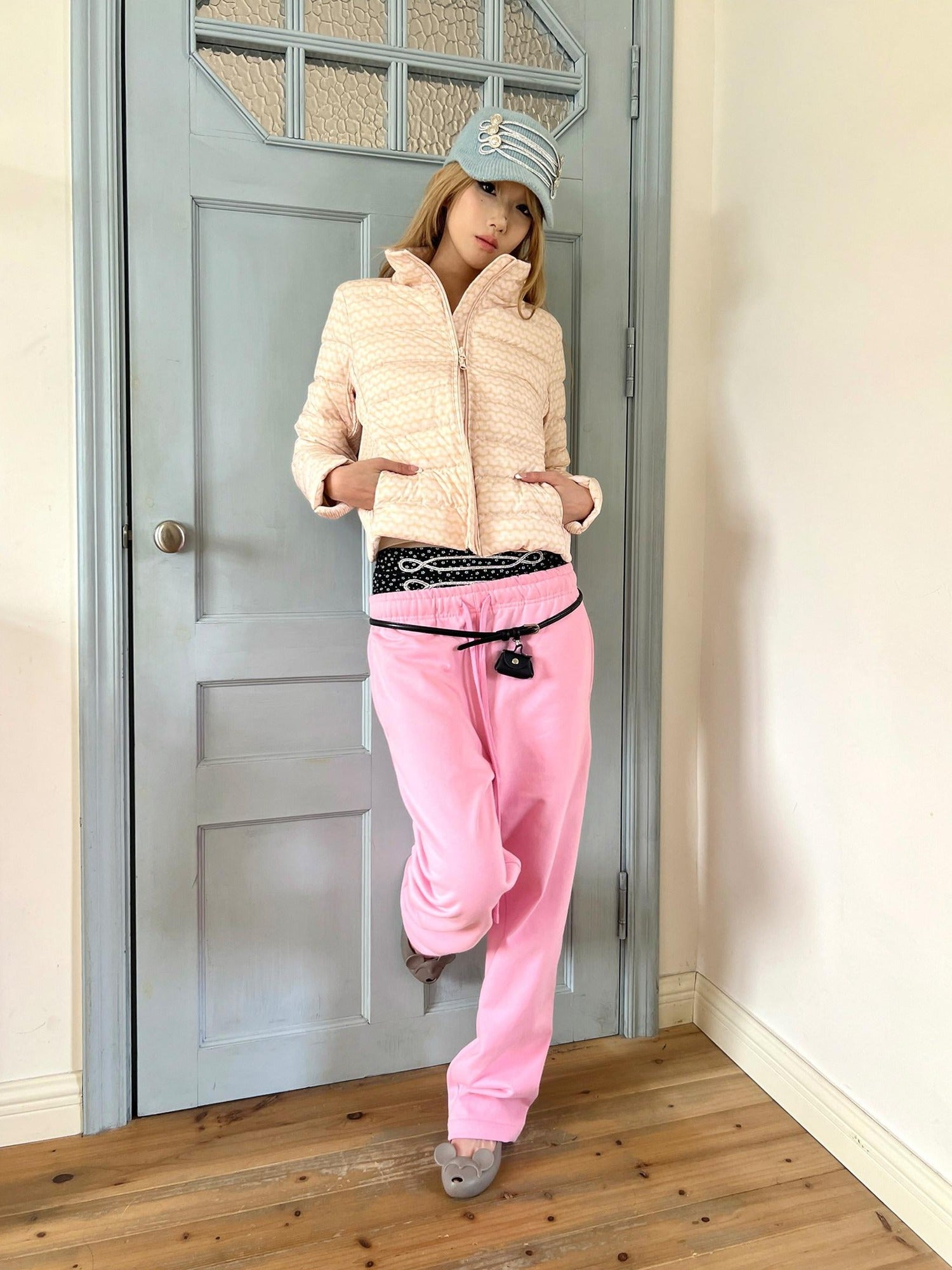 nit alcove 100 Percent Cotton Soft Comfort Casual Natural Waist Unisex Pink Straight Pants