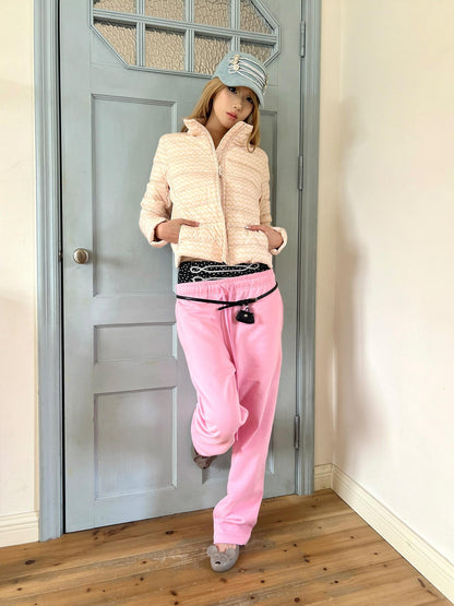nit alcove 100 Percent Cotton Soft Comfort Casual Natural Waist Unisex Pink Straight Pants