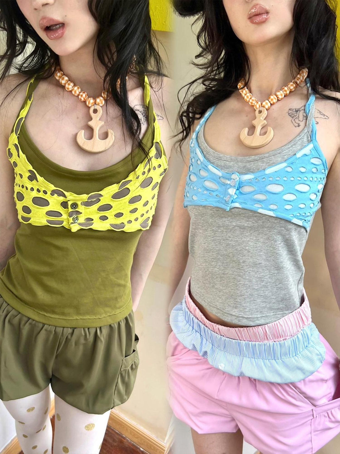 nit alcove Breathable High Stretch Cutout Slim Fit Commuter Unisex Cotton Crop Camisoles