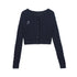 7Shiftin Crop Two Piece Casual Short Length Layered Set For Women Blue White Shirts