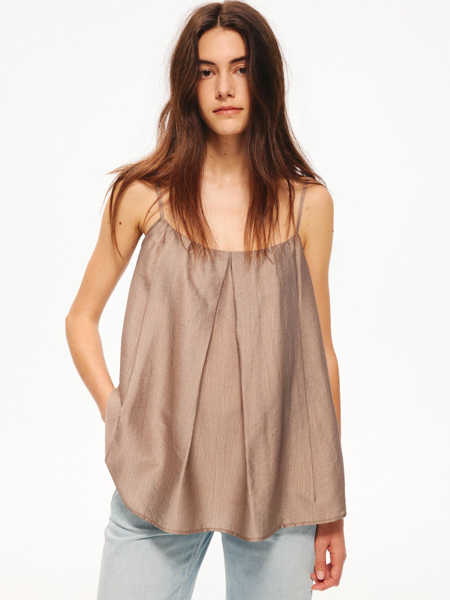 Northbutsouth Sheer Textured Adjustable Side Coverage Pleated Women&