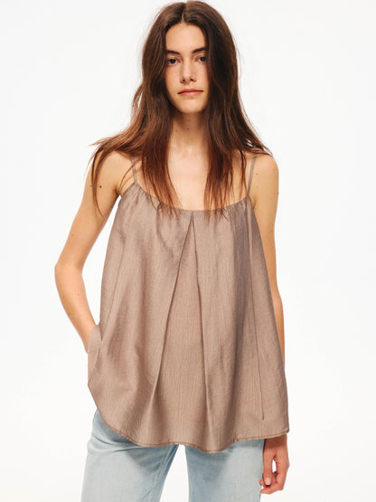 Northbutsouth Sheer Textured Adjustable Side Coverage Pleated Women&
