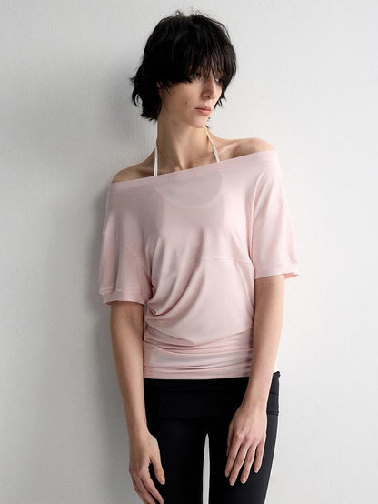 RUN TO THE FUTURE Breathable Modal Slim Fit Boat Neck Casual Women Solid Short Sleeve T-Shirts