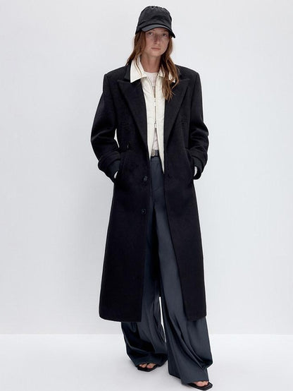 RUN TO THE FUTURE Lambswool Blend Patchwork Relaxed Fit Vintage Commuter Double Breasted Overcoats