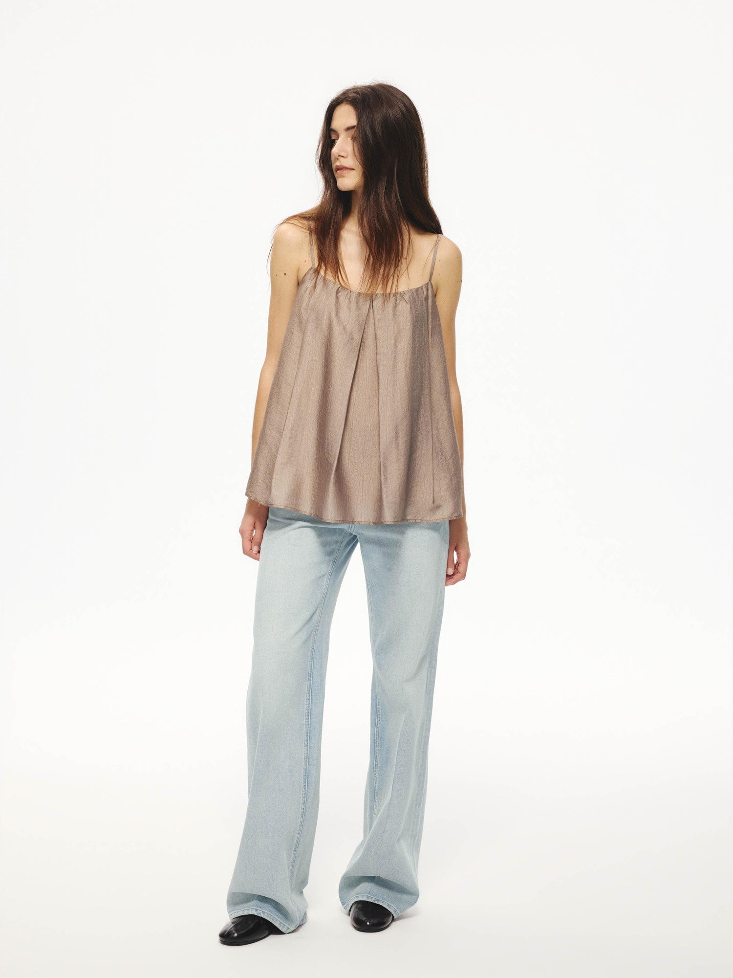 Northbutsouth Sheer Textured Adjustable Side Coverage Pleated Women&