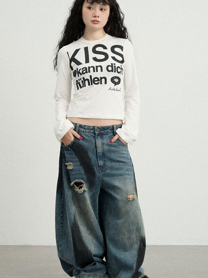 Achihara 2025 New Sleeveless Crop Top Women T-Shirt