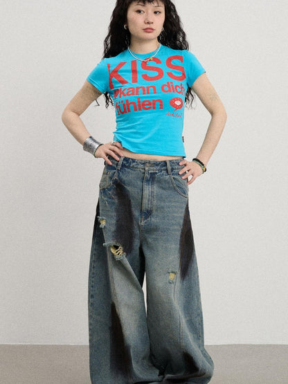 Achihara 2025 New Sleeveless Crop Top Women T-Shirt