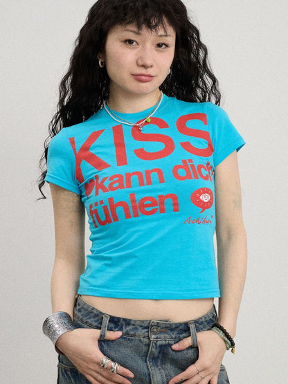 Achihara 2025 New Sleeveless Crop Top Women T-Shirt