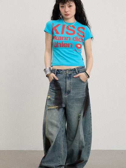 Achihara 2025 New Sleeveless Crop Top Women T-Shirt