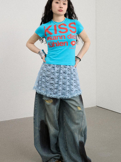 Achihara 2025 New Sleeveless Crop Top Women T-Shirt
