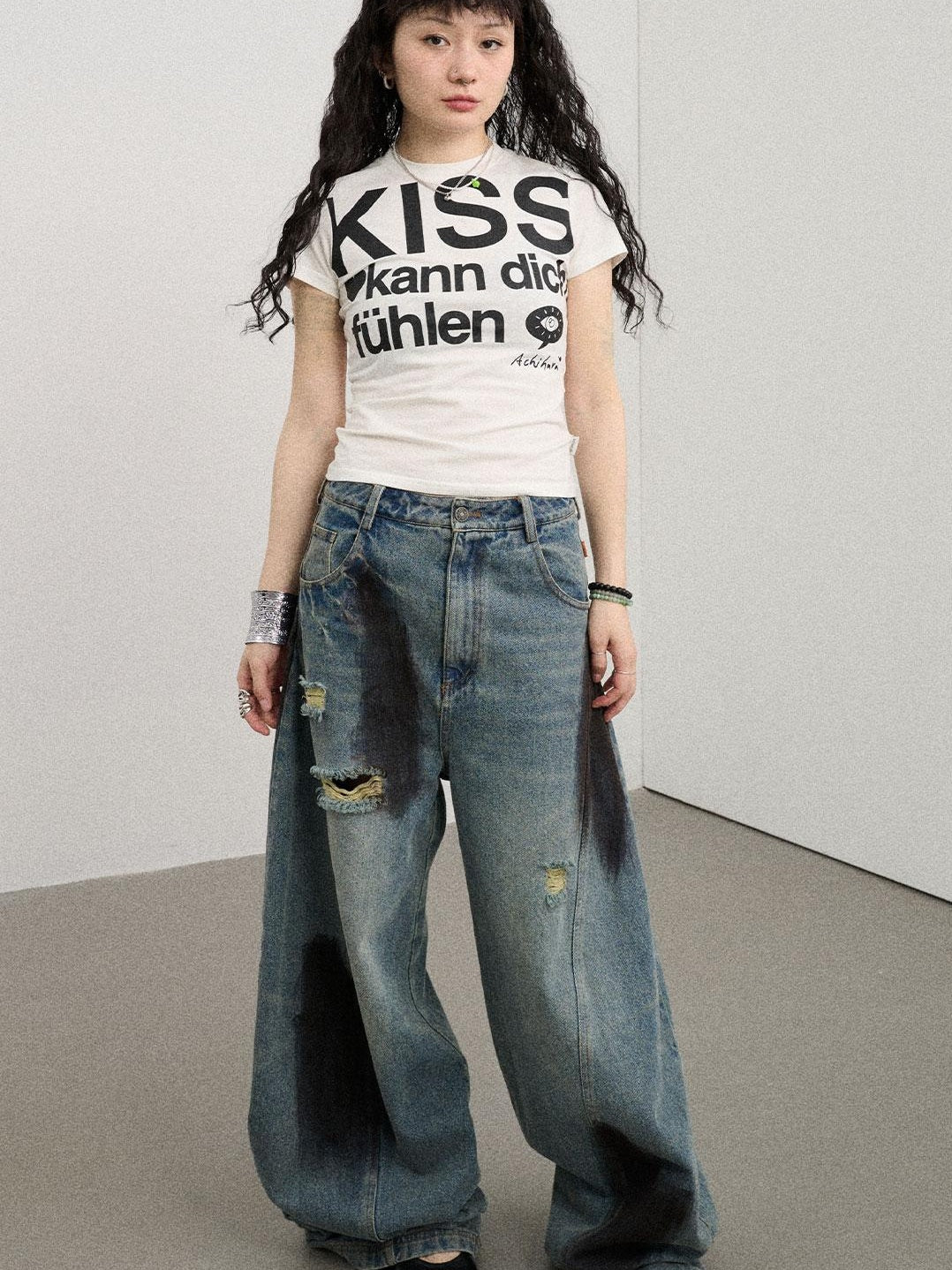 Achihara 2025 New Sleeveless Crop Top Women T-Shirt