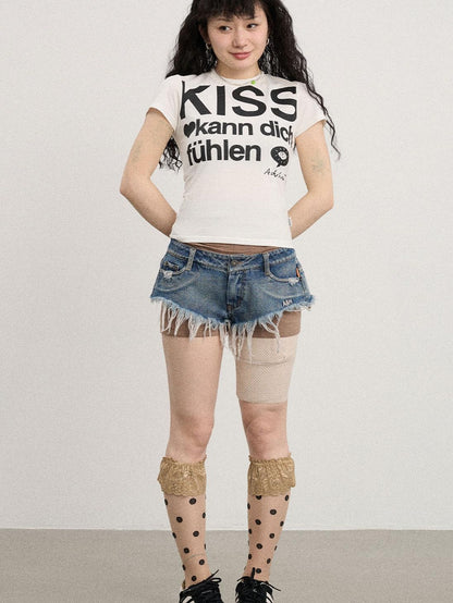 Achihara 2025 New Sleeveless Crop Top Women T-Shirt
