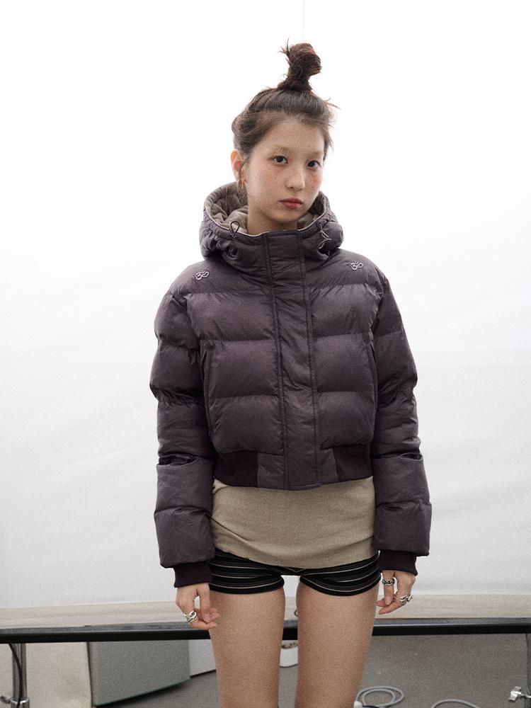 Achihara 2025 Short Black Winter Jacket Om Puffer Coat Women