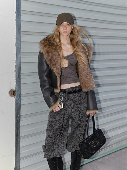 STRIKE A POSE 2025 Spring Summer Flared Jeans Women Casual Leopard Print Pants