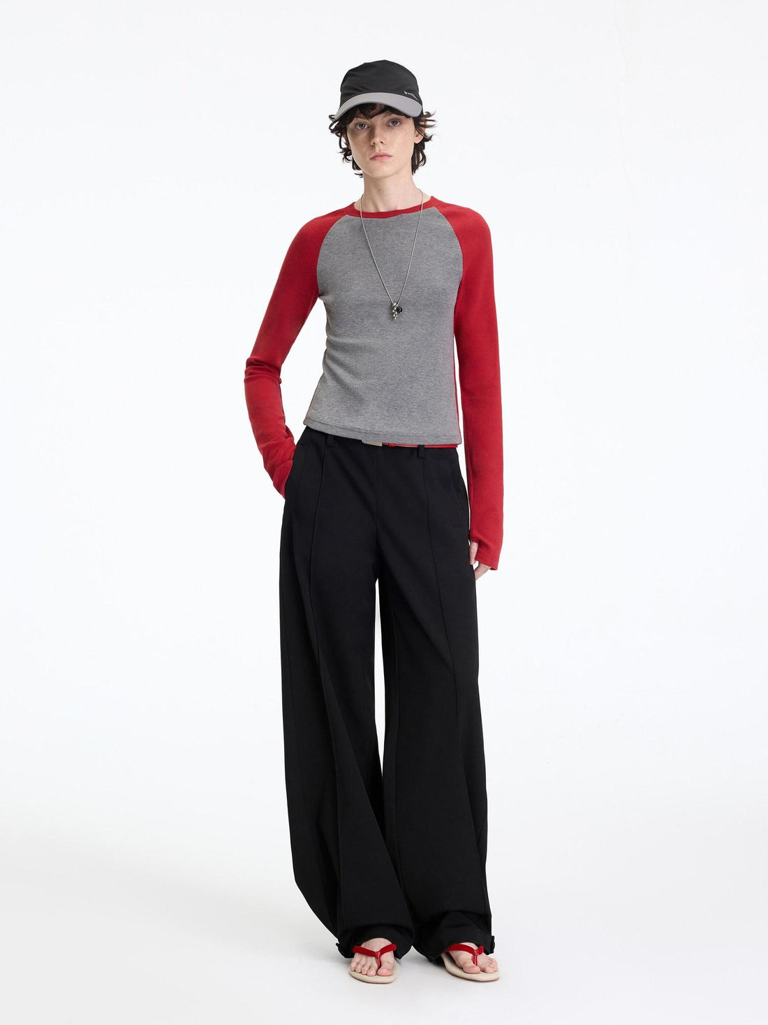 RUN TO THE FUTURE Minimalist Low Rise Wide Leg Long Vintage Black Straight Fit Straight Pants