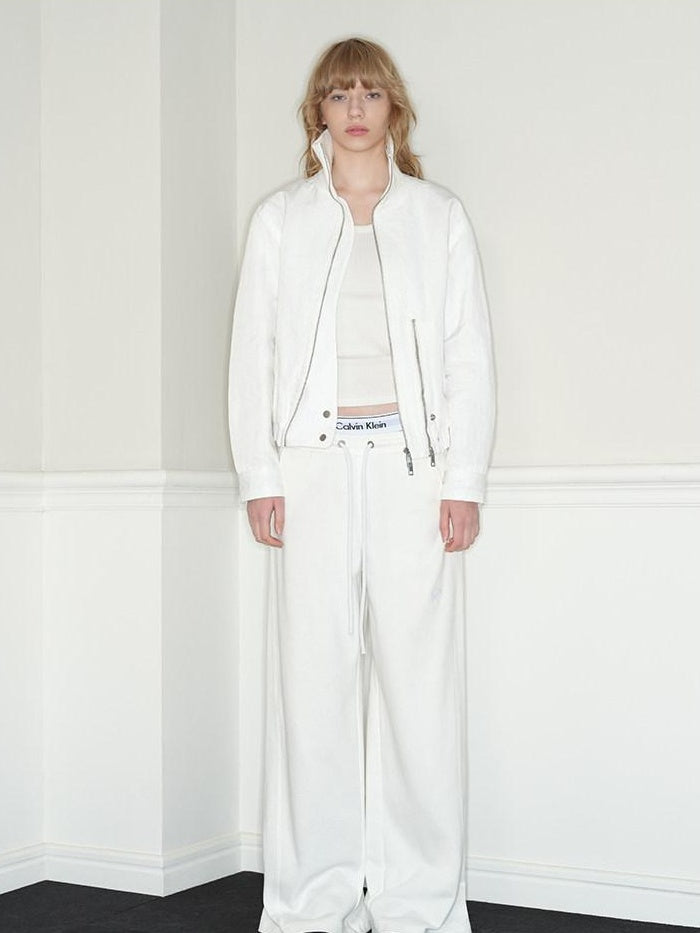 RUN TO THE FUTURE 100 Percent Cotton Original Low Waist Pocket Moonlight White Wide-Leg Pants