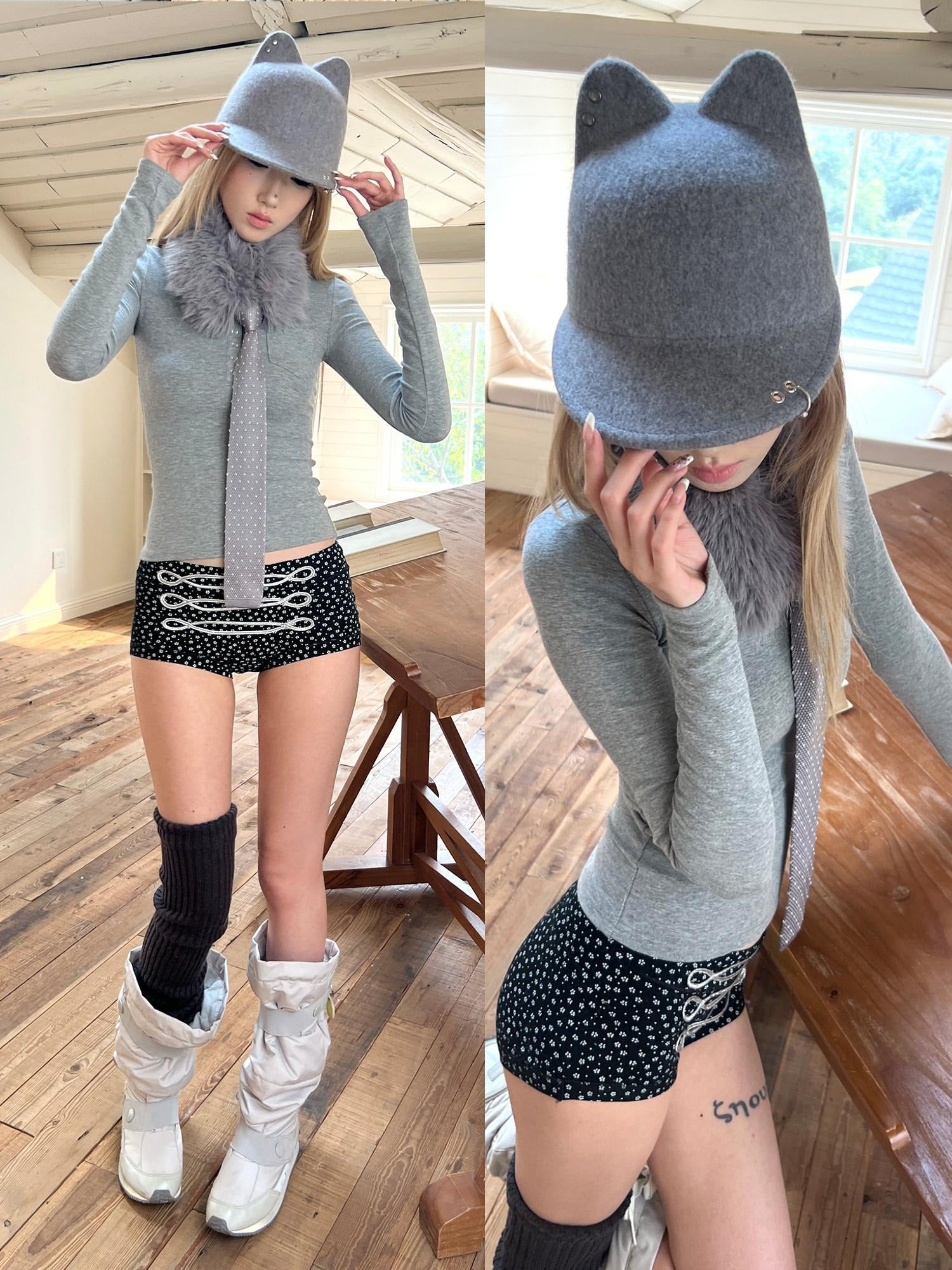 nit alcove Cozy Wool Adjustable Casual Unisex Riding Cap Flat Brim Hats