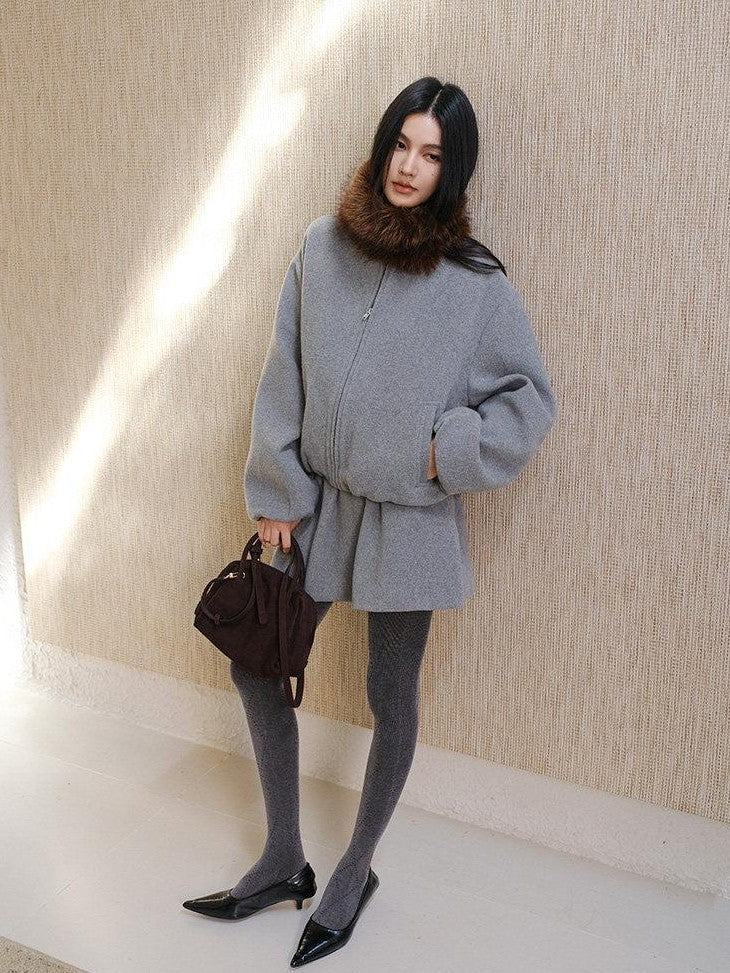 FU FRESH UP Youthful Loose Jacket Bubble Hem Women&