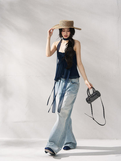 7Shiftin Tie Front Cropped Loose Fit Versatile Solid Color S M L Tube Tops