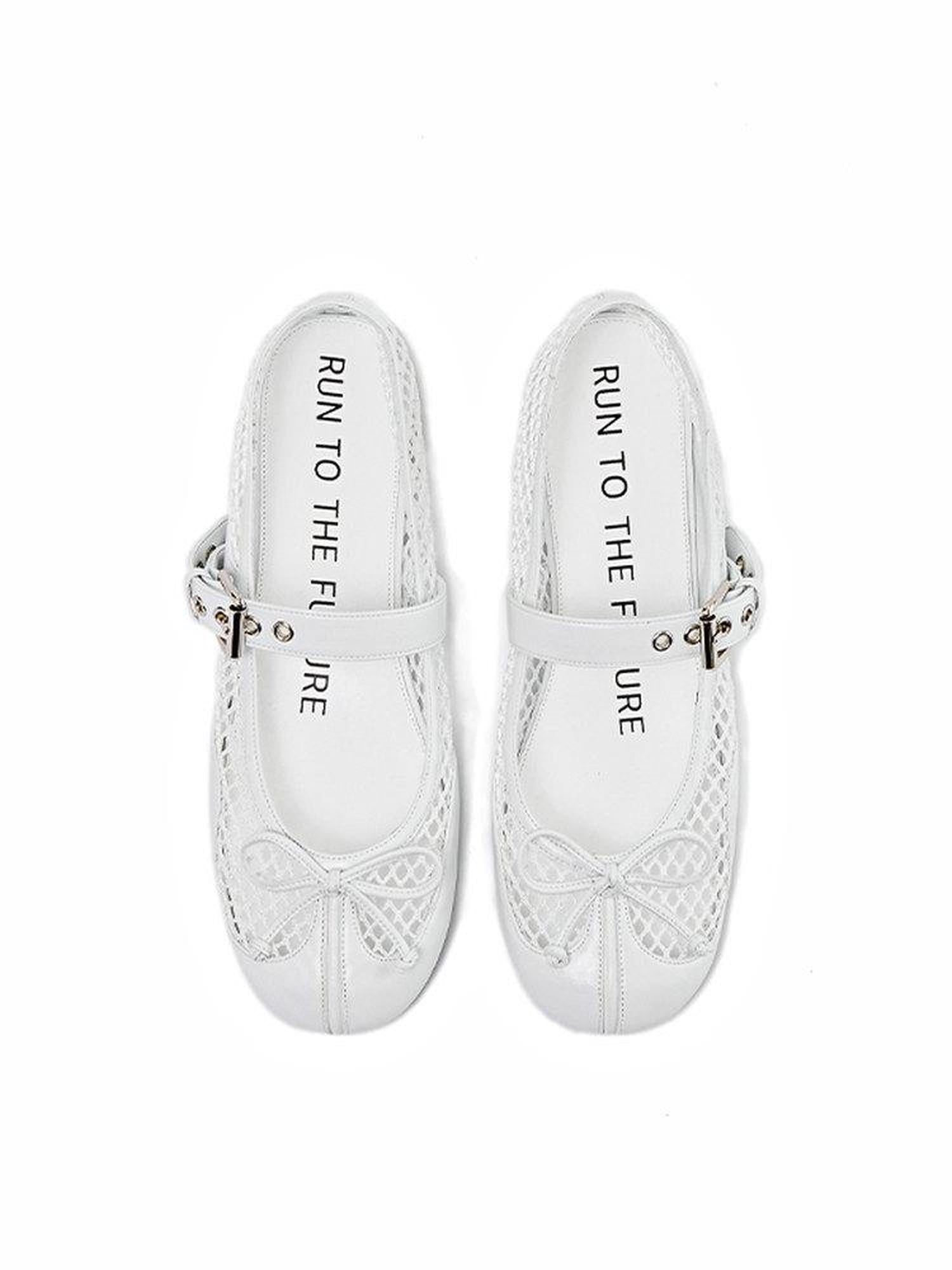 RUN TO THE FUTURE Breathable Cutout Slip On Casual Ballet Round Toe Lambskin Insole Flats