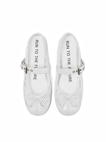 RUN TO THE FUTURE Breathable Cutout Slip On Casual Ballet Round Toe Lambskin Insole Flats