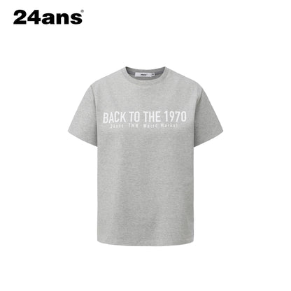 24ans 100% Cotton Casual Printed Straight Fit Unisex Crew Neck Short Sleeve T-Shirts